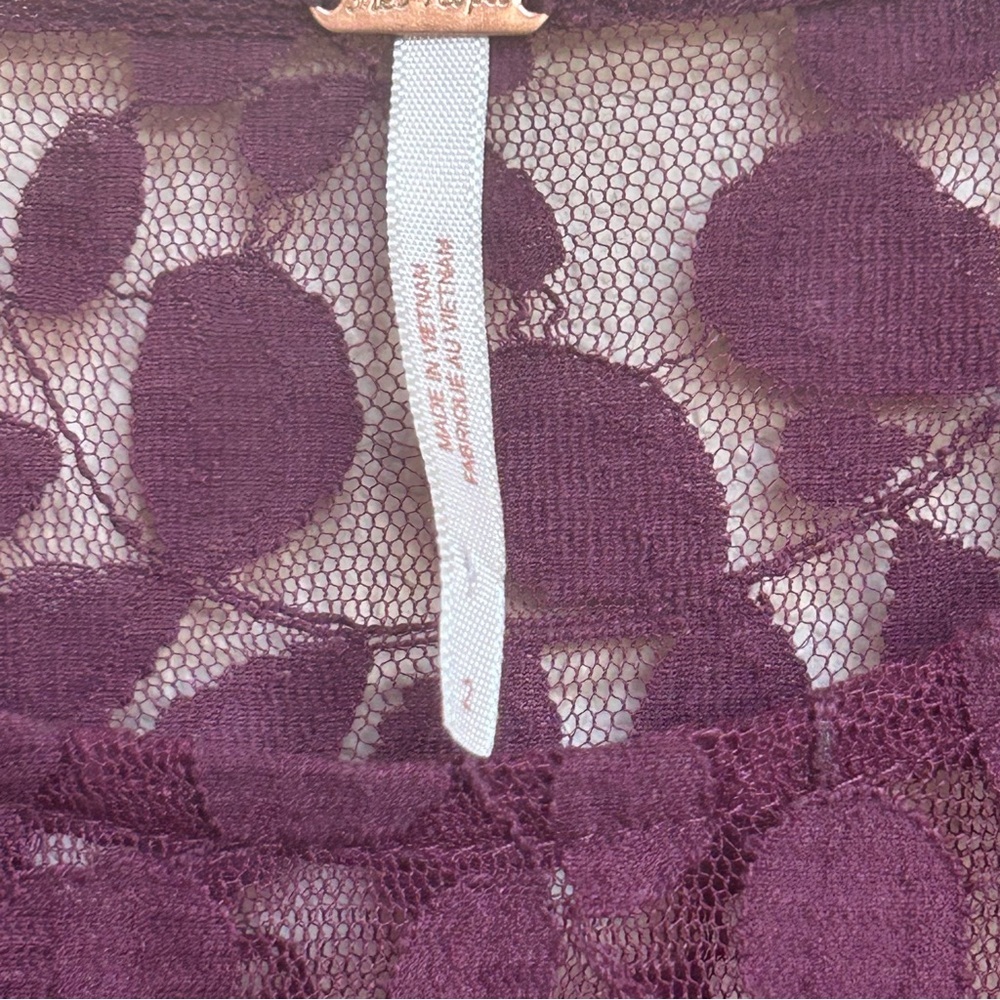 Free People Women’s Size 2 Purple Eggplant Lace Fit & Flare Cocktail Party Dress - Picture 5 of 8